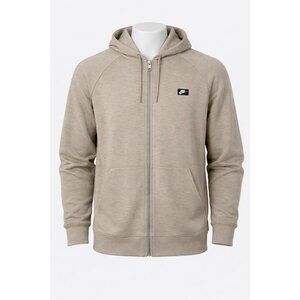 Nike Size 2XL Light Beige Full Zip Hoodie Minimalist Athleisure Streetwear Mens